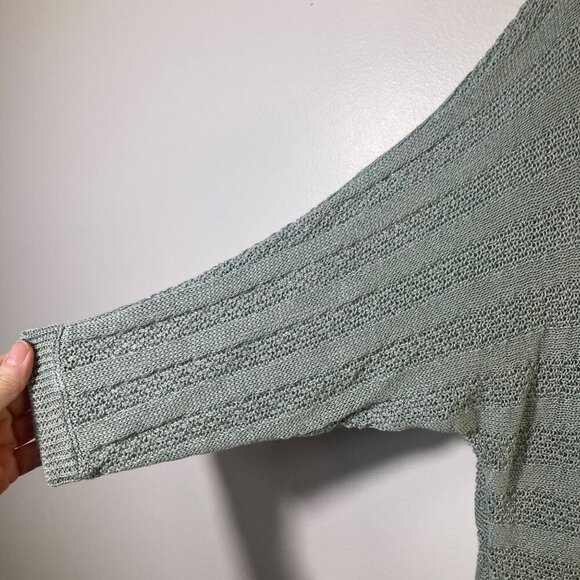 Womens Tahari Linen Knit Sweater Pullover 3/4 Dolman Sleeve Green M - Picture 5 of 7